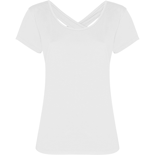 Short sleeve t-shirt and rounded neckline on front AGNESE