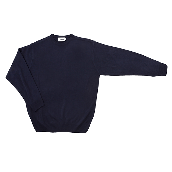 Thin Point Knitted Sweater with Round Collar and Epaulettes