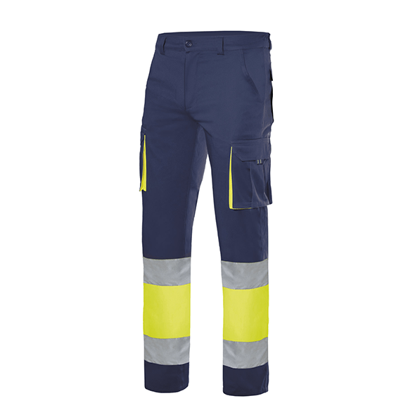 Bicolor-Hosen mit hohen Sichtbarkeit Taschen Stretch